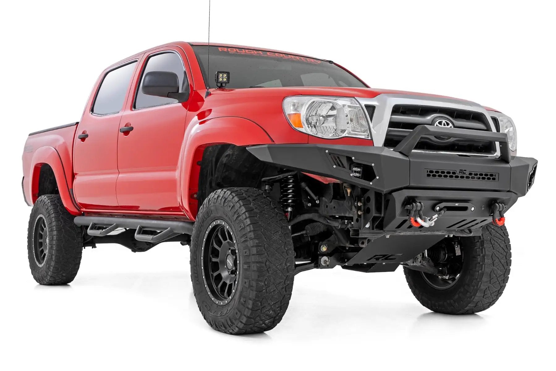 LED Light Kit | Ditch Mount | 2" Black Pair | Flood | Toyota Tacoma (05-15) by Rough Country