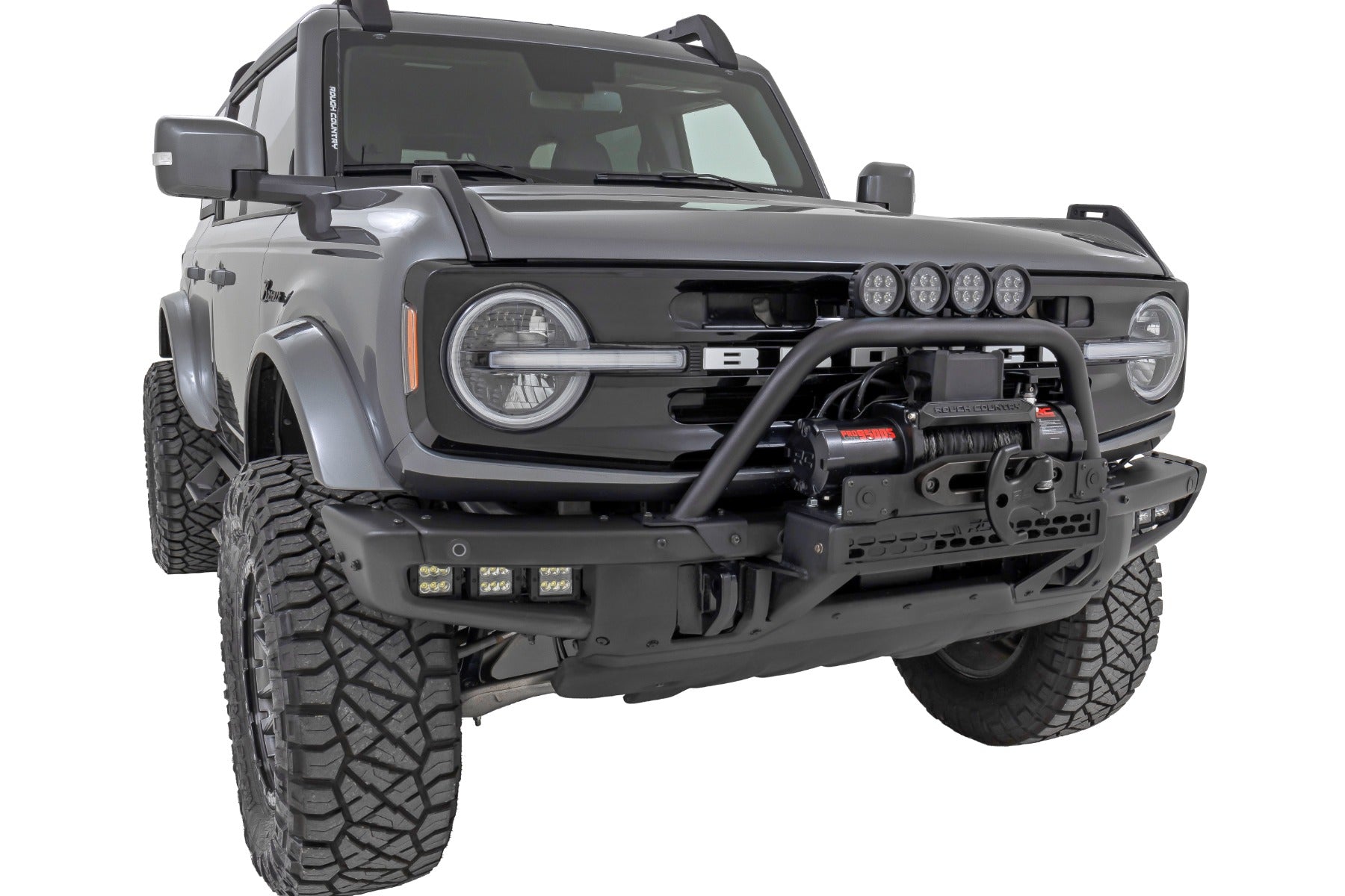 Safari Bar | 6.5 Inch Round LED | OE Modular Steel | Ford Bronco 4WD (21-26) by Rough Country