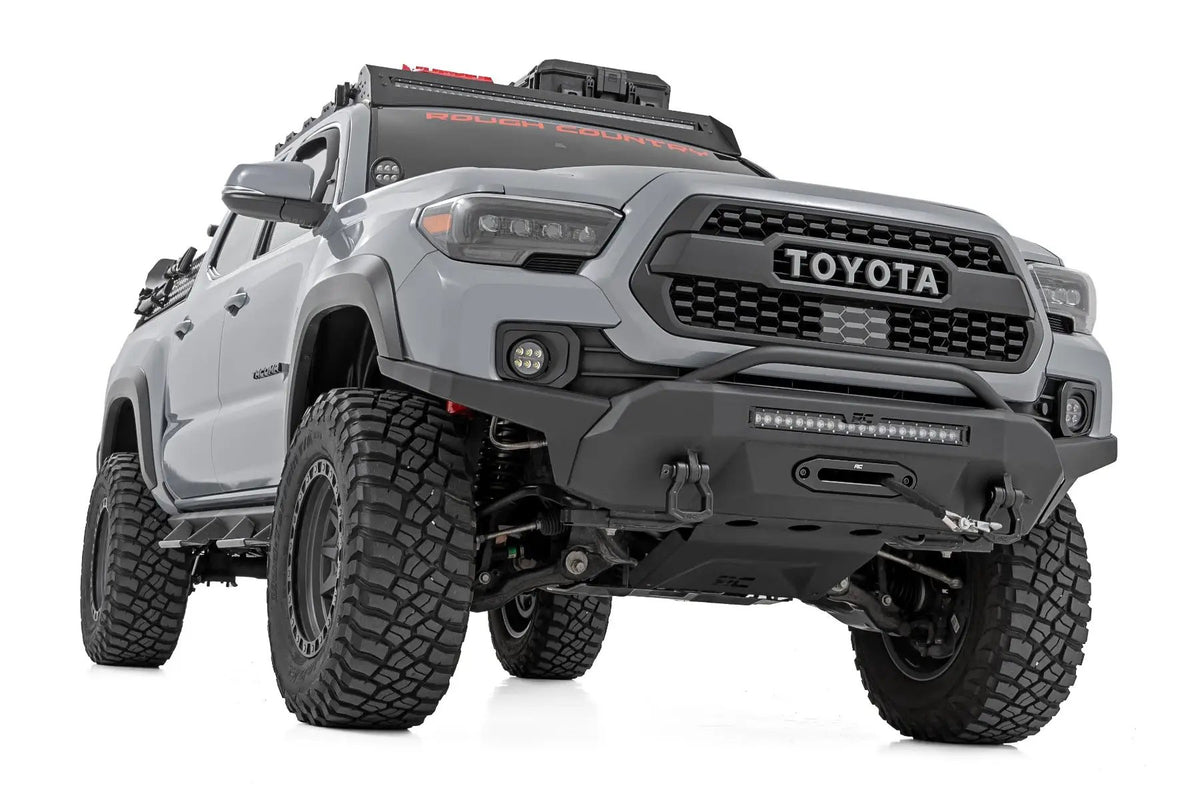 LED Fog Light Kit | 3.5 Inch Round Black Series | Amber DRL | Toyota Tacoma (16-23) by Rough Country