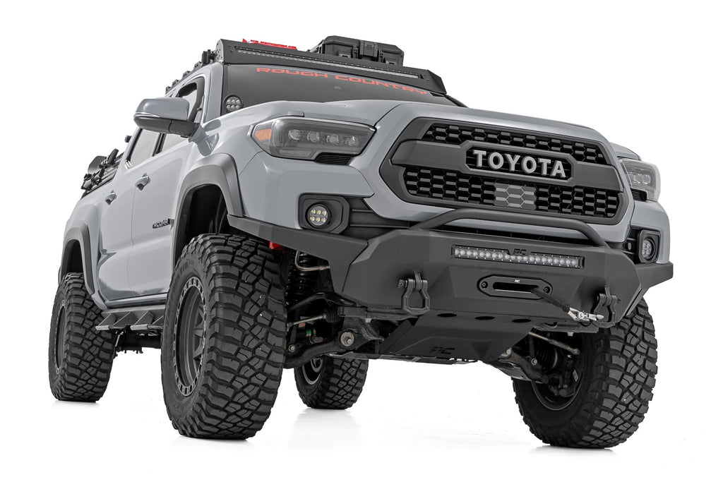 LED Fog Light Kit | 3.5 Inch Round Black Series | Amber DRL | Toyota Tacoma (16-23) by Rough Country