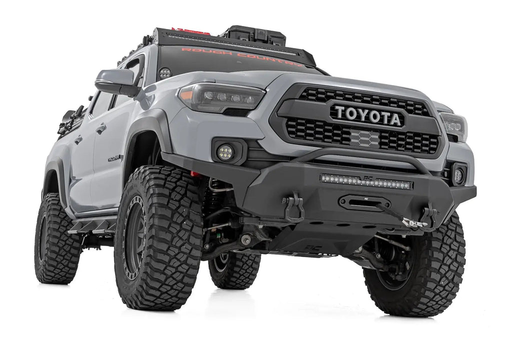 LED Fog Light Kit | 3.5 Inch Round Black Series | Amber DRL | Toyota Tacoma (16-23) by Rough Country