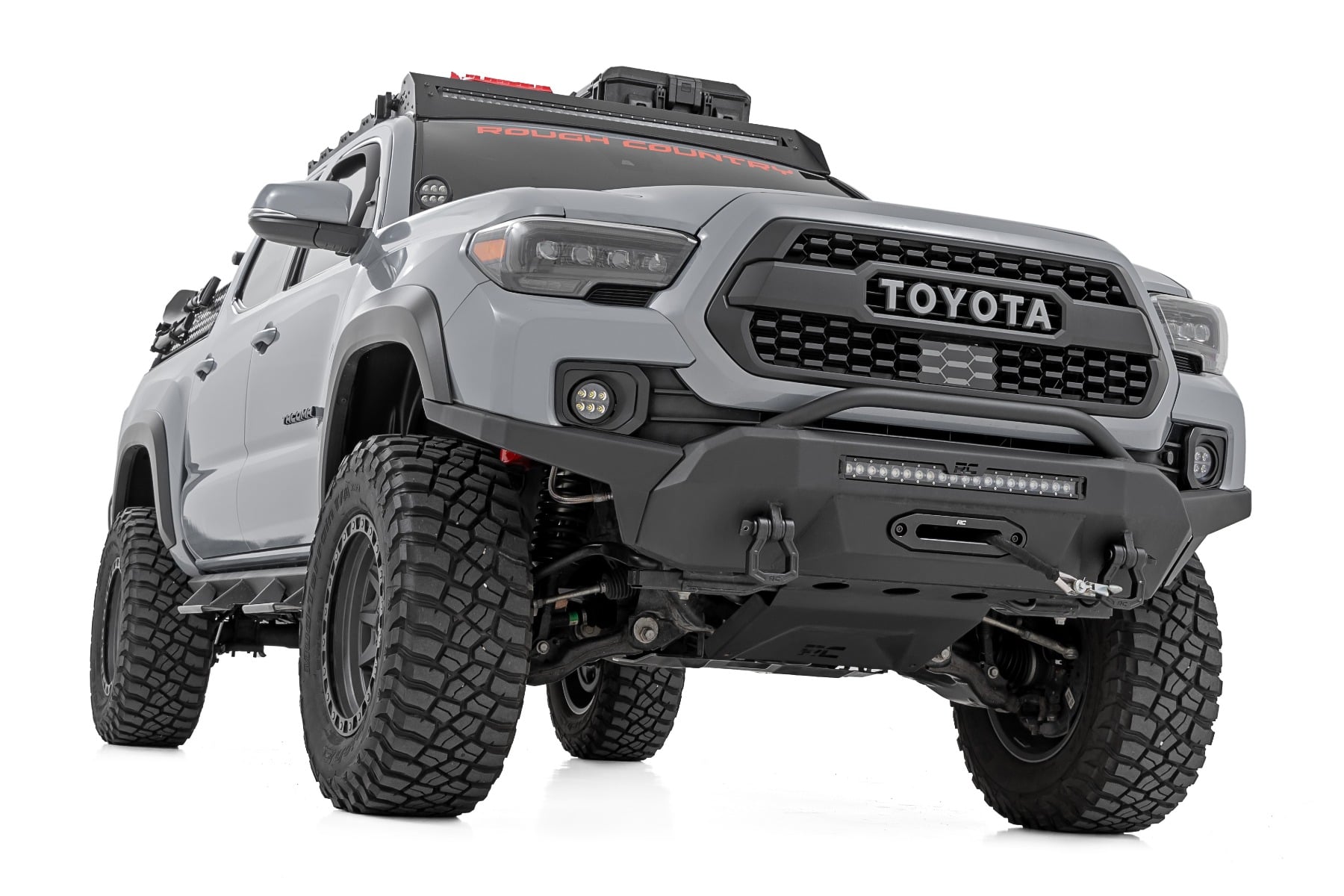 LED Fog Light Kit | 3.5 Inch Round Black Series | Amber DRL | Toyota Tacoma (16-23) by Rough Country