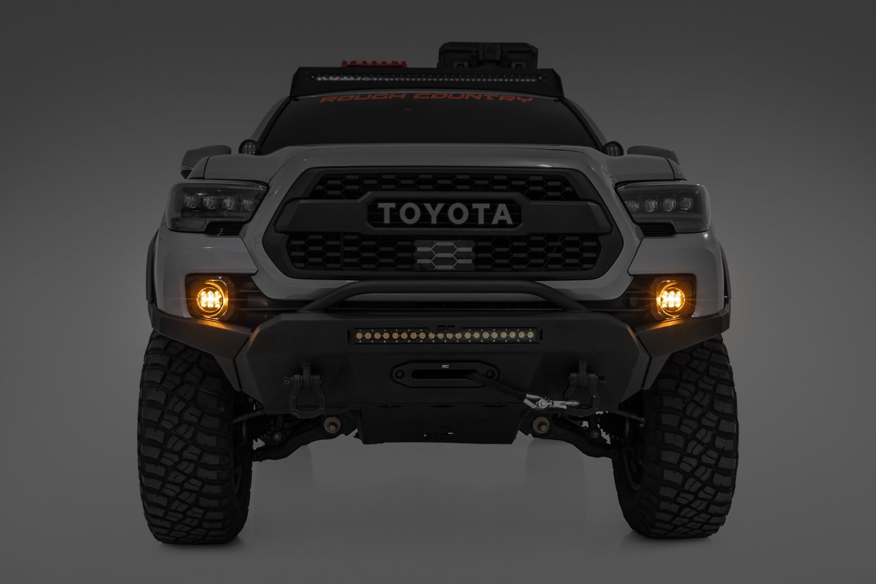 LED Fog Light Kit | 3.5 Inch Round Black Series | Amber DRL | Toyota Tacoma (16-23) by Rough Country