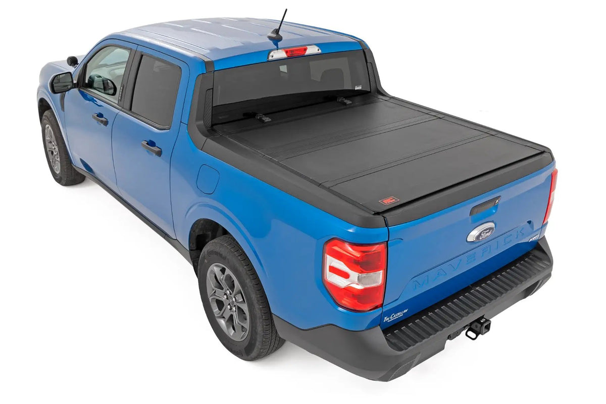 Hard Tri-Fold Flip Up Bed Cover | 4'6" Bed | Ford Maverick 2WD/4WD (22-26) by Rough Country