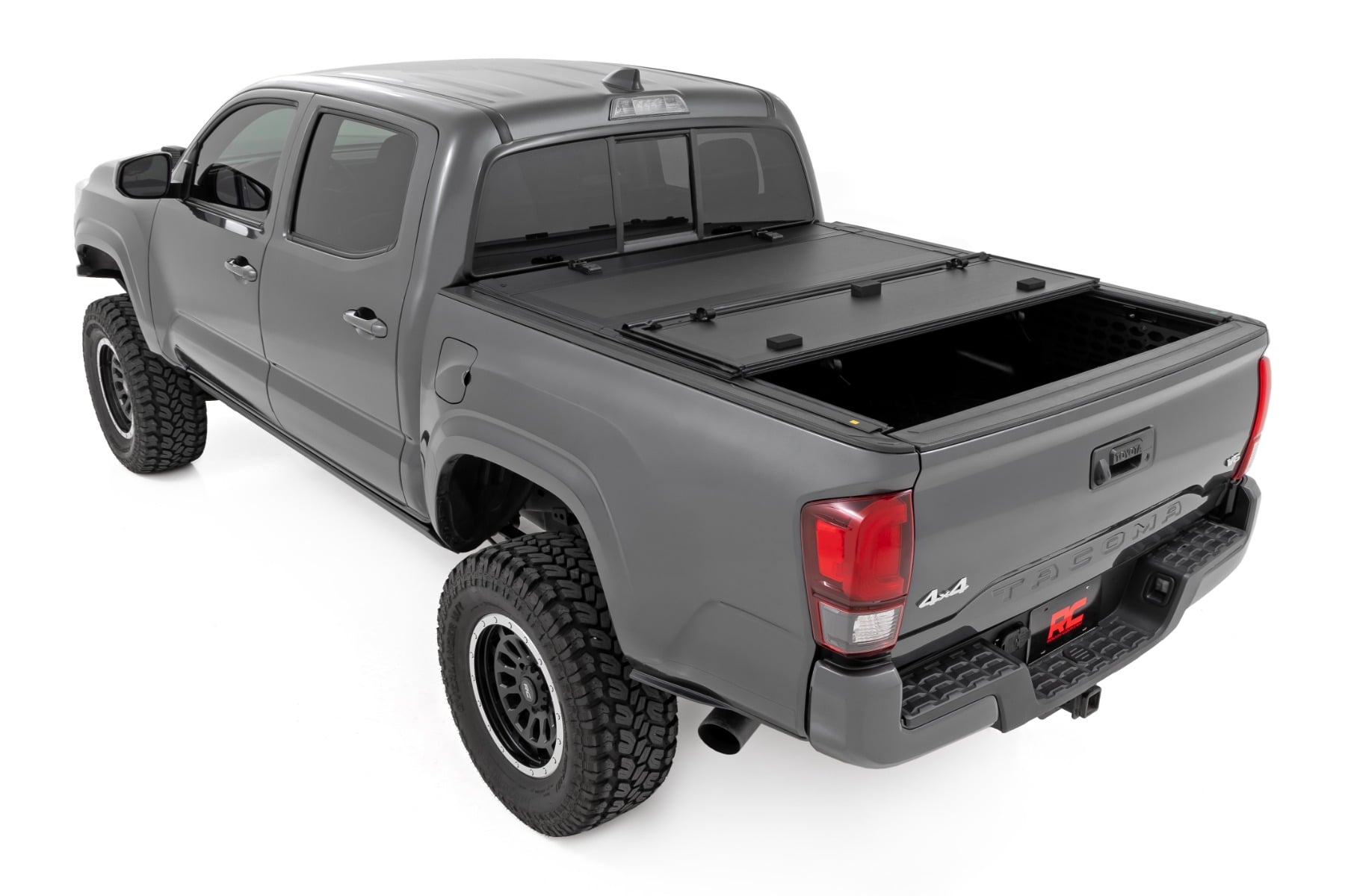 Hard Tri-Fold Flip Up Bed Cover | 6' Bed | Toyota Tacoma 2WD/4WD (2016-2023) by Rough Country
