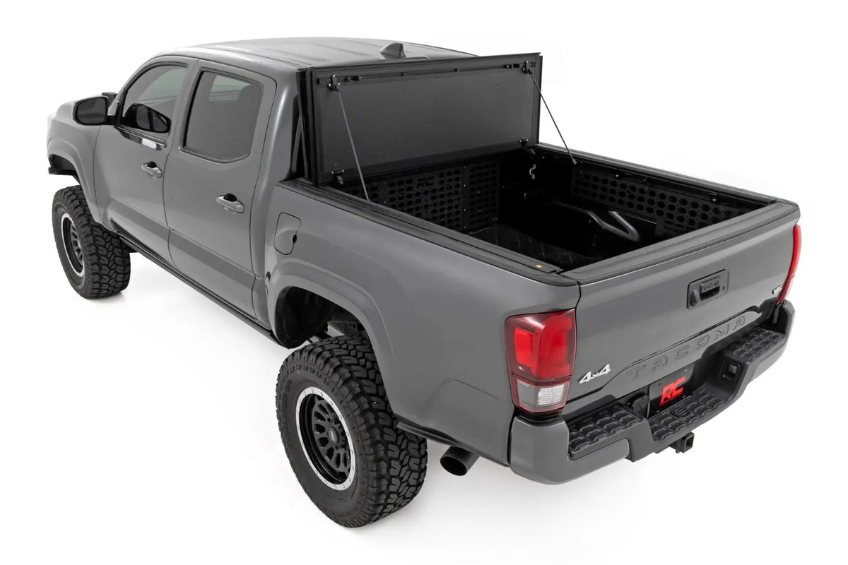 Hard Tri-Fold Flip Up Bed Cover | 6' Bed | Toyota Tacoma 2WD/4WD (2016-2023) by Rough Country