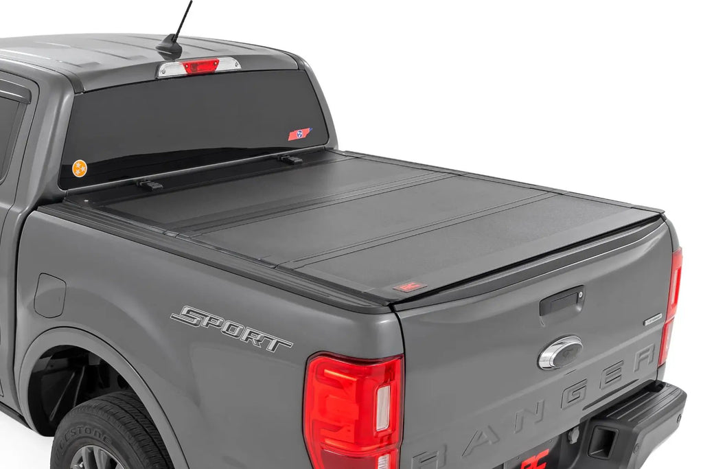 Hard Tri-Fold Flip Up Bed Cover | 5' Bed | Ford Ranger 2WD/4WD (2019-2023) by Rough Country