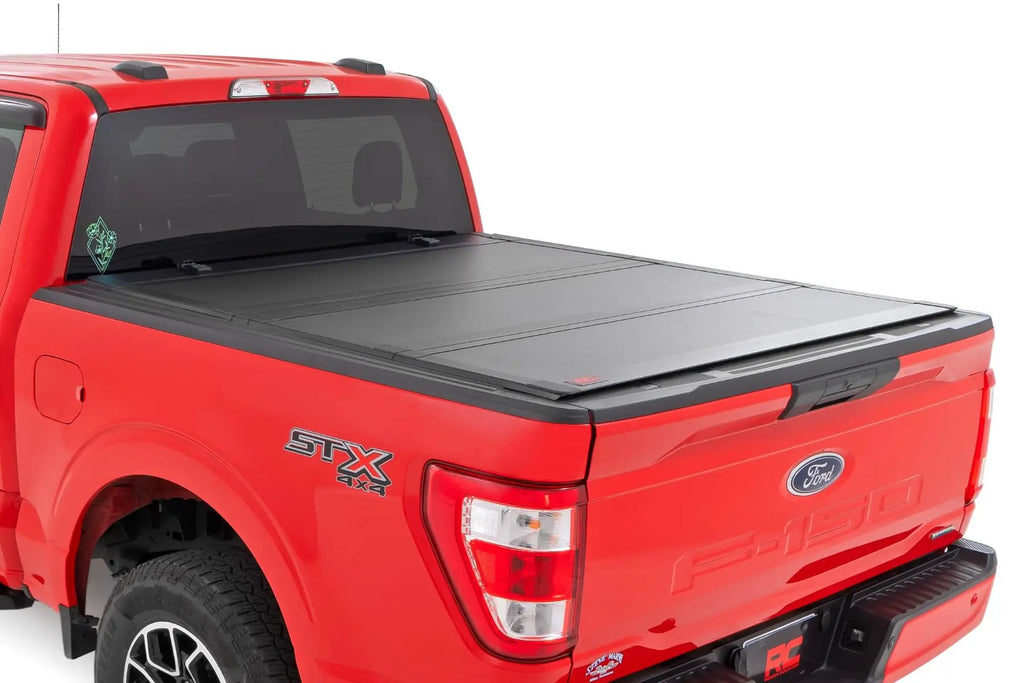 Hard Tri-Fold Flip Up Bed Cover | 5'7" Bed | Ford F-150 2WD/4WD (2015-2020) by Rough Country