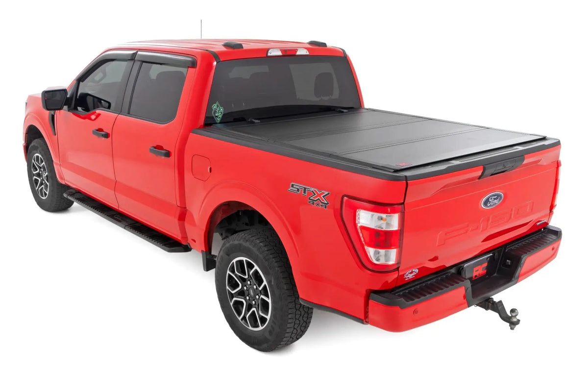 Hard Tri-Fold Flip Up Bed Cover | 5'7" Bed | Ford F-150 2WD/4WD (2015-2020) by Rough Country