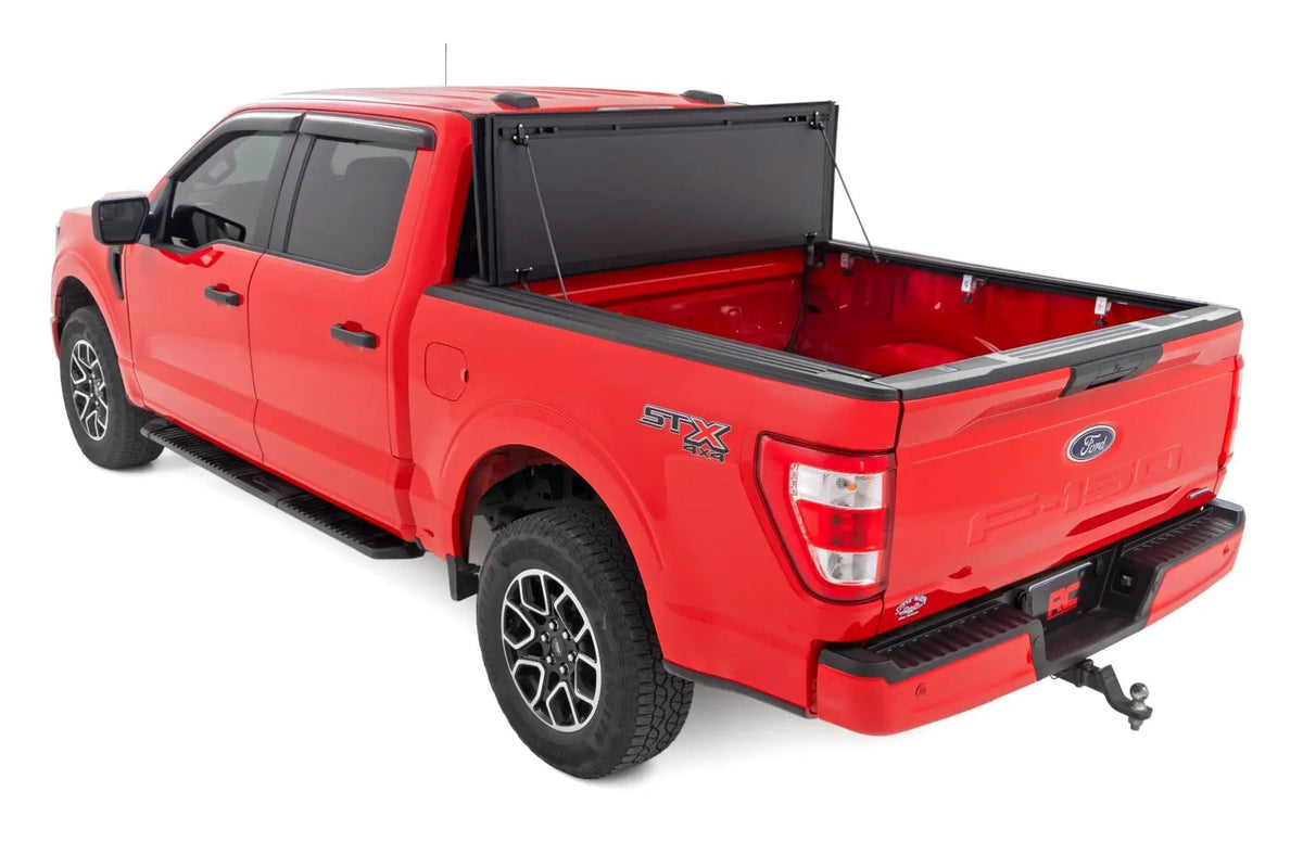 Hard Tri-Fold Flip Up Bed Cover | 5'7" Bed | Ford F-150 2WD/4WD (2015-2020) by Rough Country