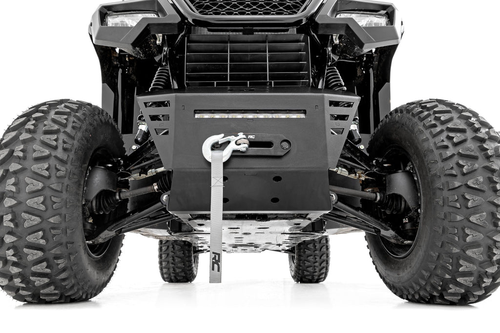 Winch Plate | 4500-LB Winch | 10" Black Slimline | Honda Pioneer 520 by Rough Country