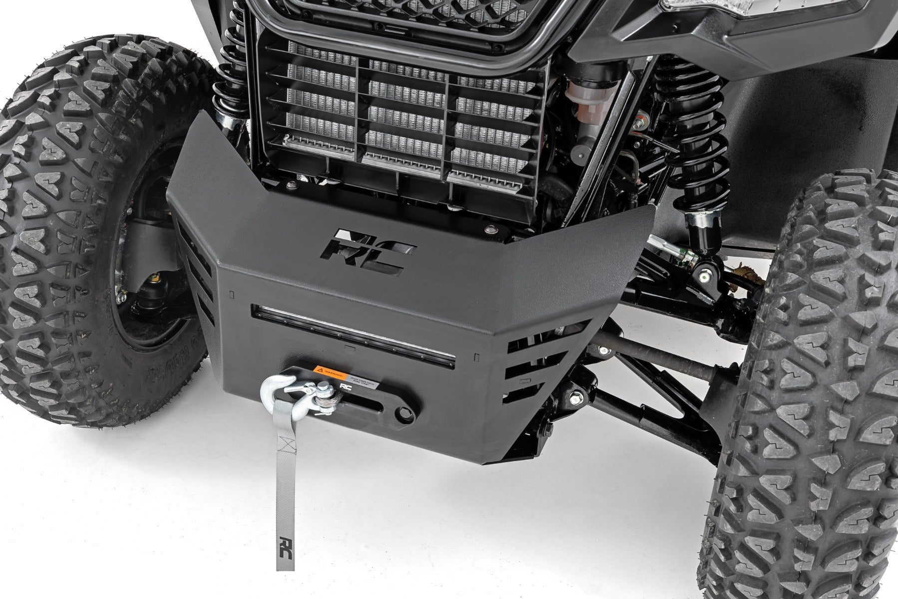 Winch Plate | 4500-LB Winch | 10" Black Slimline | Honda Pioneer 520 by Rough Country