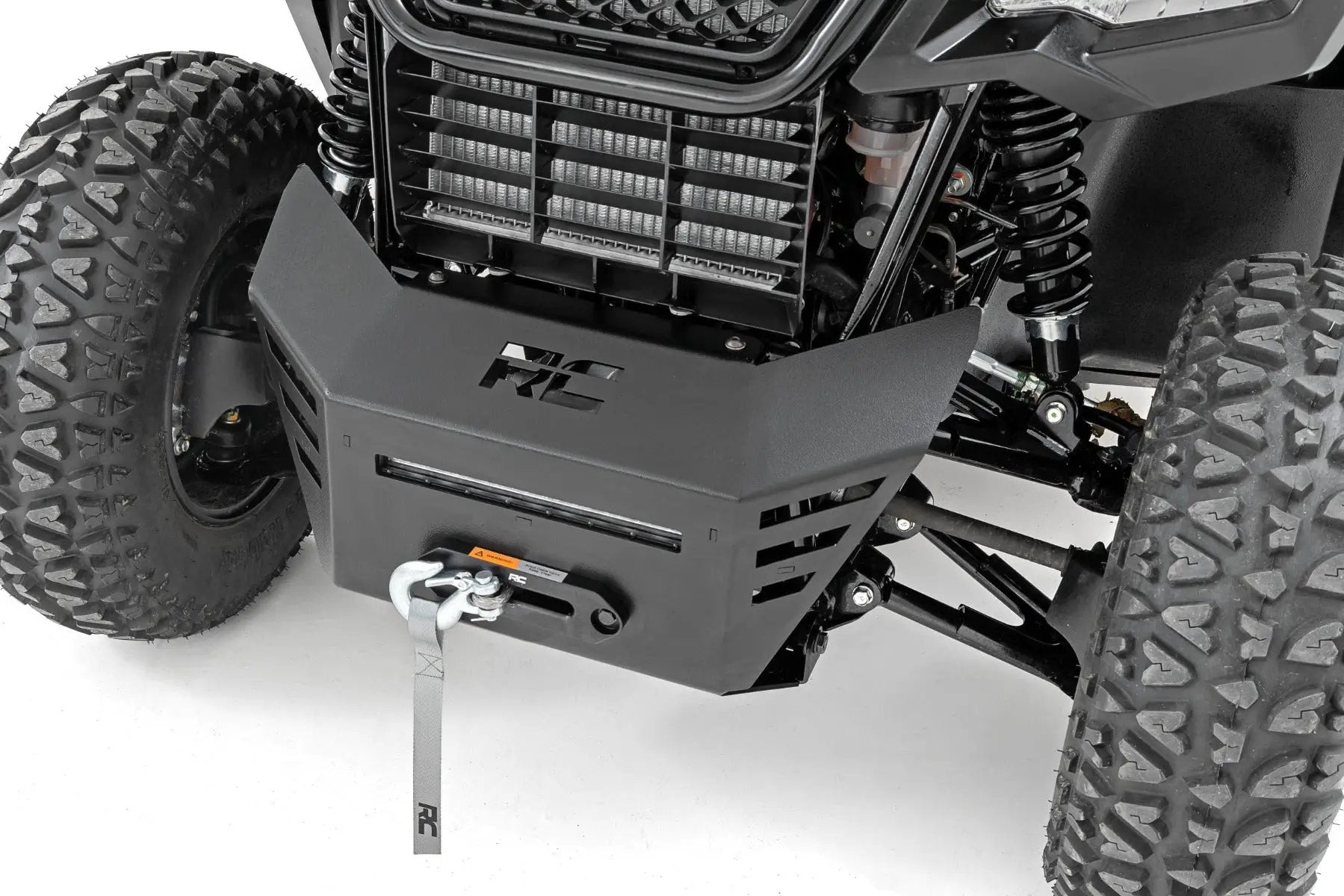 Winch Plate | 4500-LB Winch | 10" Black Slimline | Honda Pioneer 520 by Rough Country