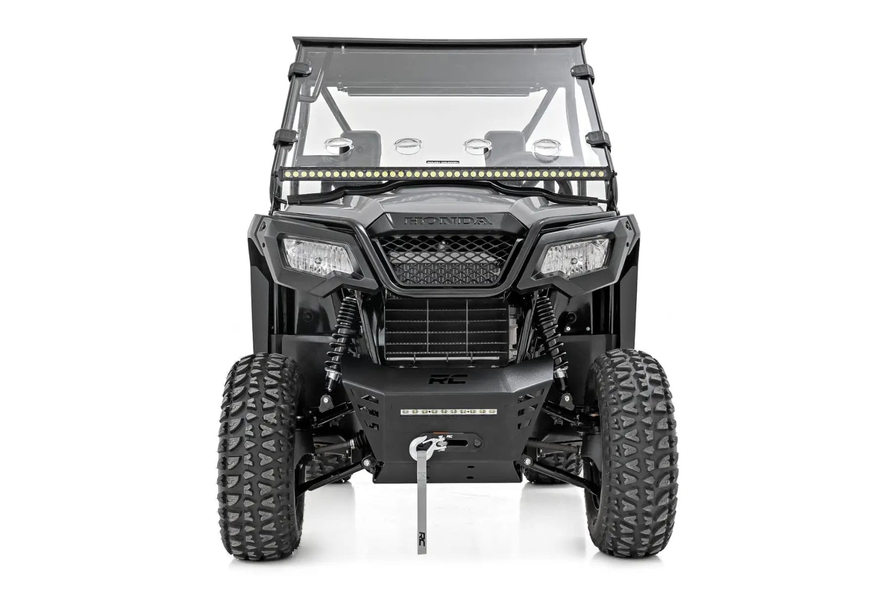 Winch Plate | 4500-LB Winch | 10" Black Slimline | Honda Pioneer 520 by Rough Country