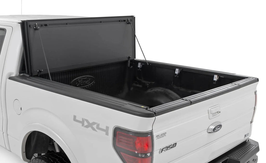 Hard Tri-Fold Flip Up Bed Cover | 6'7" Bed | Ford F-150 2WD/4WD (2004-2014) by Rough Country