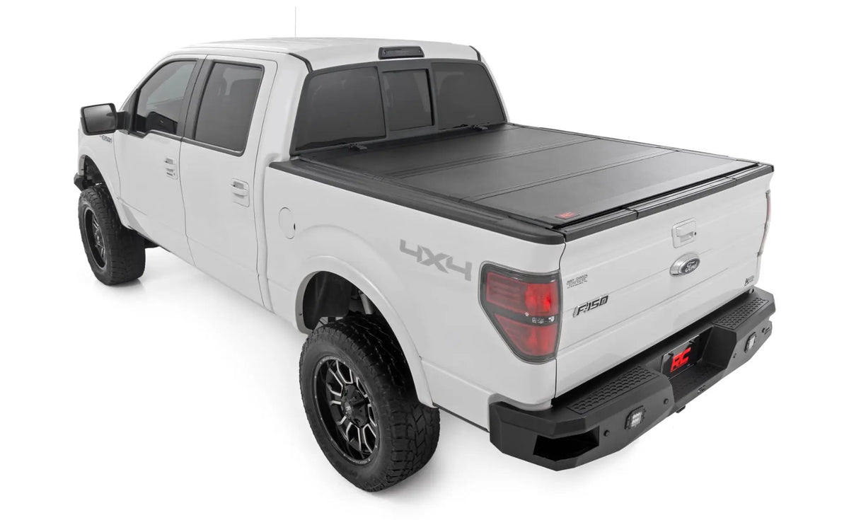 Hard Tri-Fold Flip Up Bed Cover | 6'7" Bed | Ford F-150 2WD/4WD (2004-2014) by Rough Country