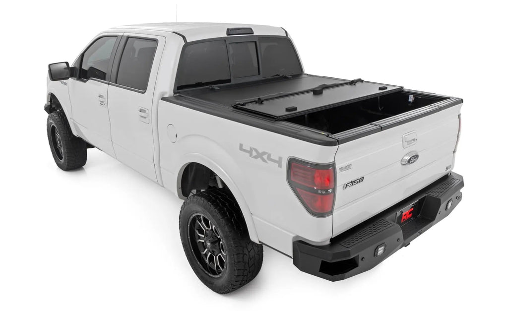 Hard Tri-Fold Flip Up Bed Cover | 6'7" Bed | Ford F-150 2WD/4WD (2004-2014) by Rough Country