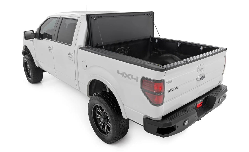 Hard Tri-Fold Flip Up Bed Cover | 6'7" Bed | Ford F-150 2WD/4WD (2004-2014) by Rough Country