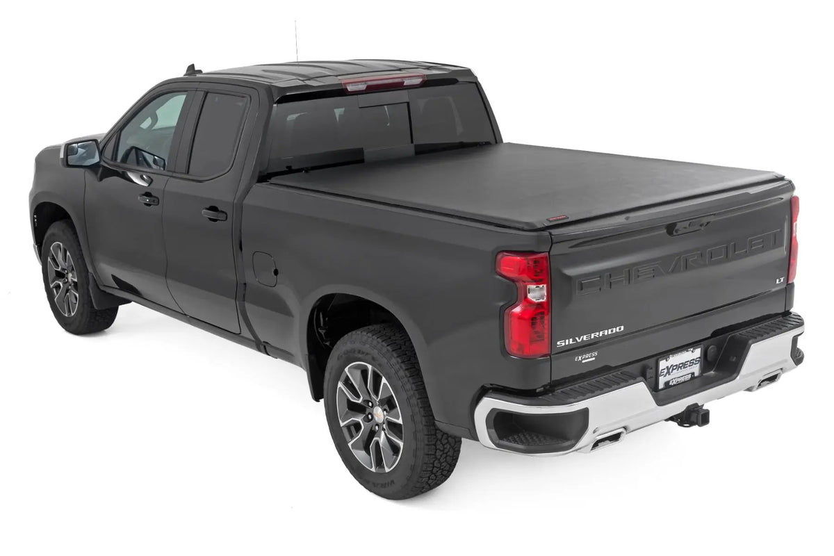 Soft Roll Up Bed Cover | 6'7" Bed | Chevy/GMC Sierra 1500 (19-26)/Silverado 1500 (19-26) by Rough Country
