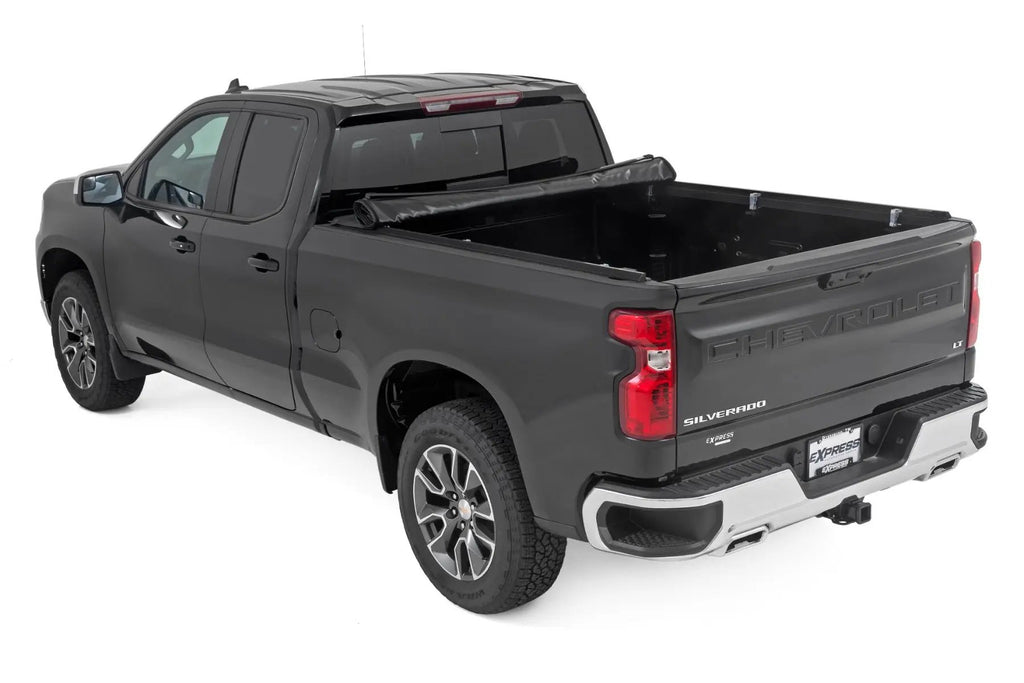 Soft Roll Up Bed Cover | 6'7" Bed | Chevy/GMC Sierra 1500 (19-26)/Silverado 1500 (19-26) by Rough Country
