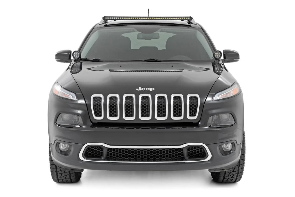 LED Light Kit | Roof Mount | 40" Black Single Row | Jeep Cherokee KL (14-23) by Rough Country