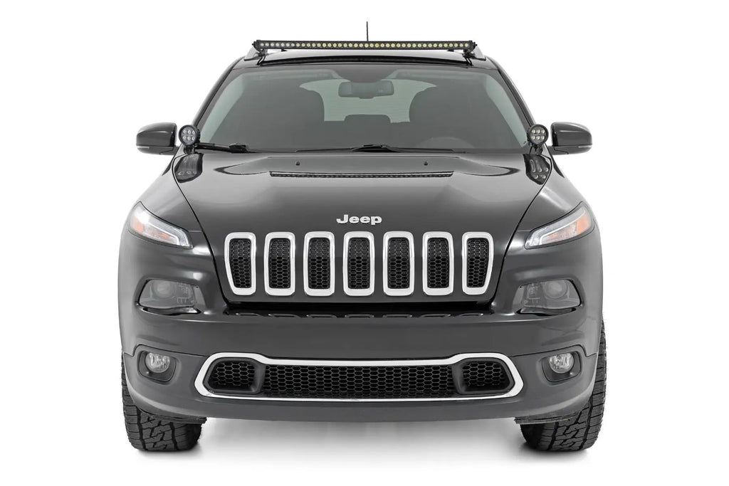 LED Light Kit | Roof Mount | 40" Black Single Row | Jeep Cherokee KL (14-23) by Rough Country