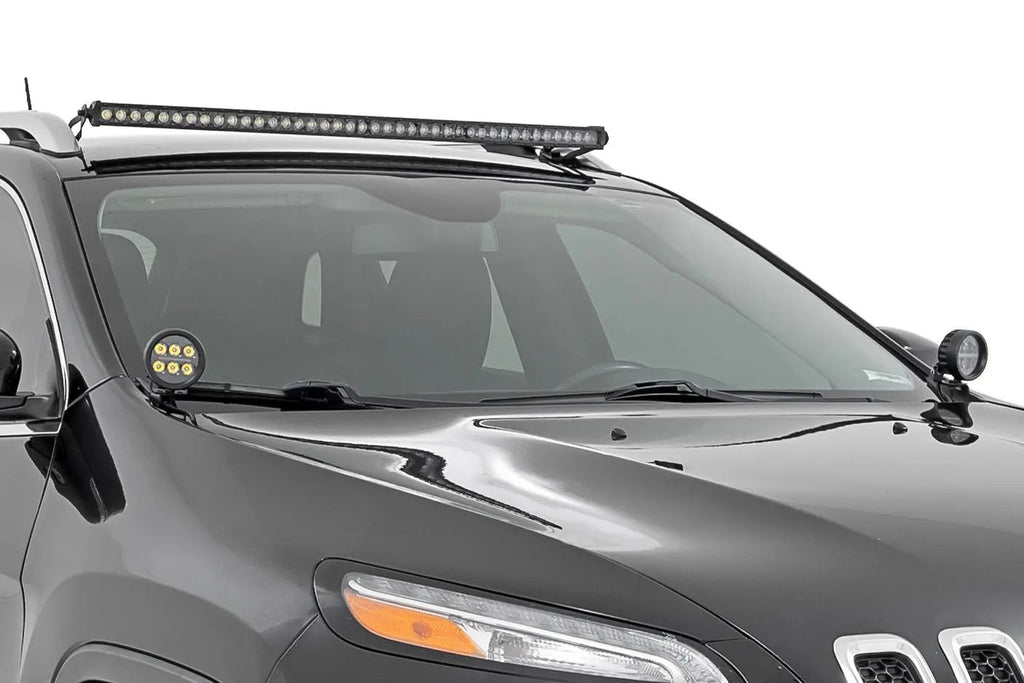 LED Light Kit | Roof Mount | 40" Black Single Row | Jeep Cherokee KL (14-23) by Rough Country