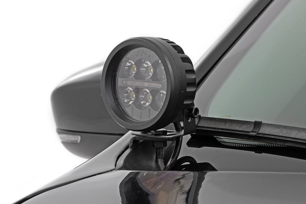 LED Light Kit | Ditch Mount | 2" Black Pair | Flood | Jeep Cherokee KL (14-21) by Rough Country