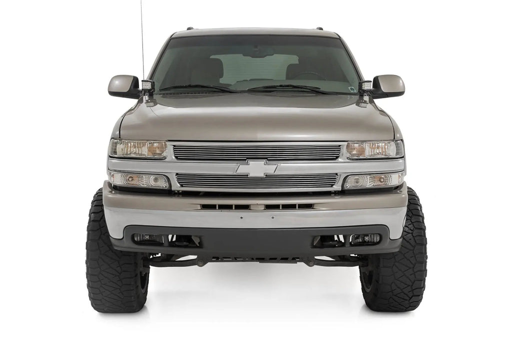 LED Light Kit | Ditch Mount | Black Series Round | 3.5 Inch | Amber DRL | Chevy 1500 (99-06) by Rough Country