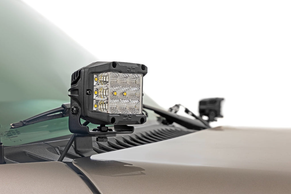 LED Light Kit | Ditch Mount | 2" Black Pair | Flood | Chevy Silverado 1500 (99-06)/Tahoe (00-06) 