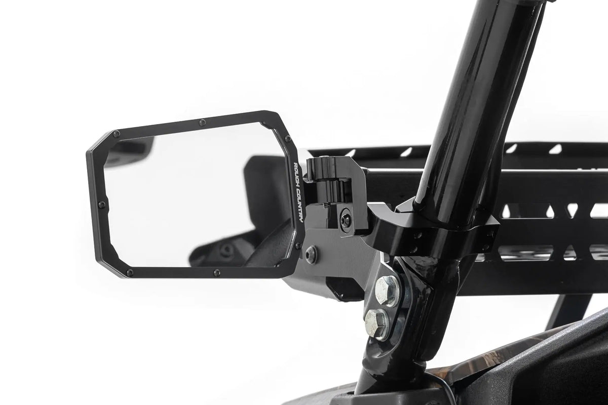 UTV Aluminum Side View Mirrors | Horizontal by Rough Country