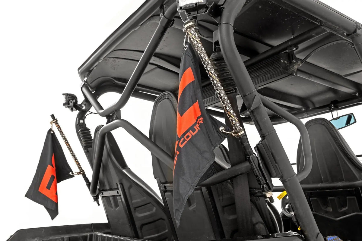 Whip Mount | Cage | 4' Multl-Color LED Whip Pair | Kawasaki Teryx4 800 by Rough Country