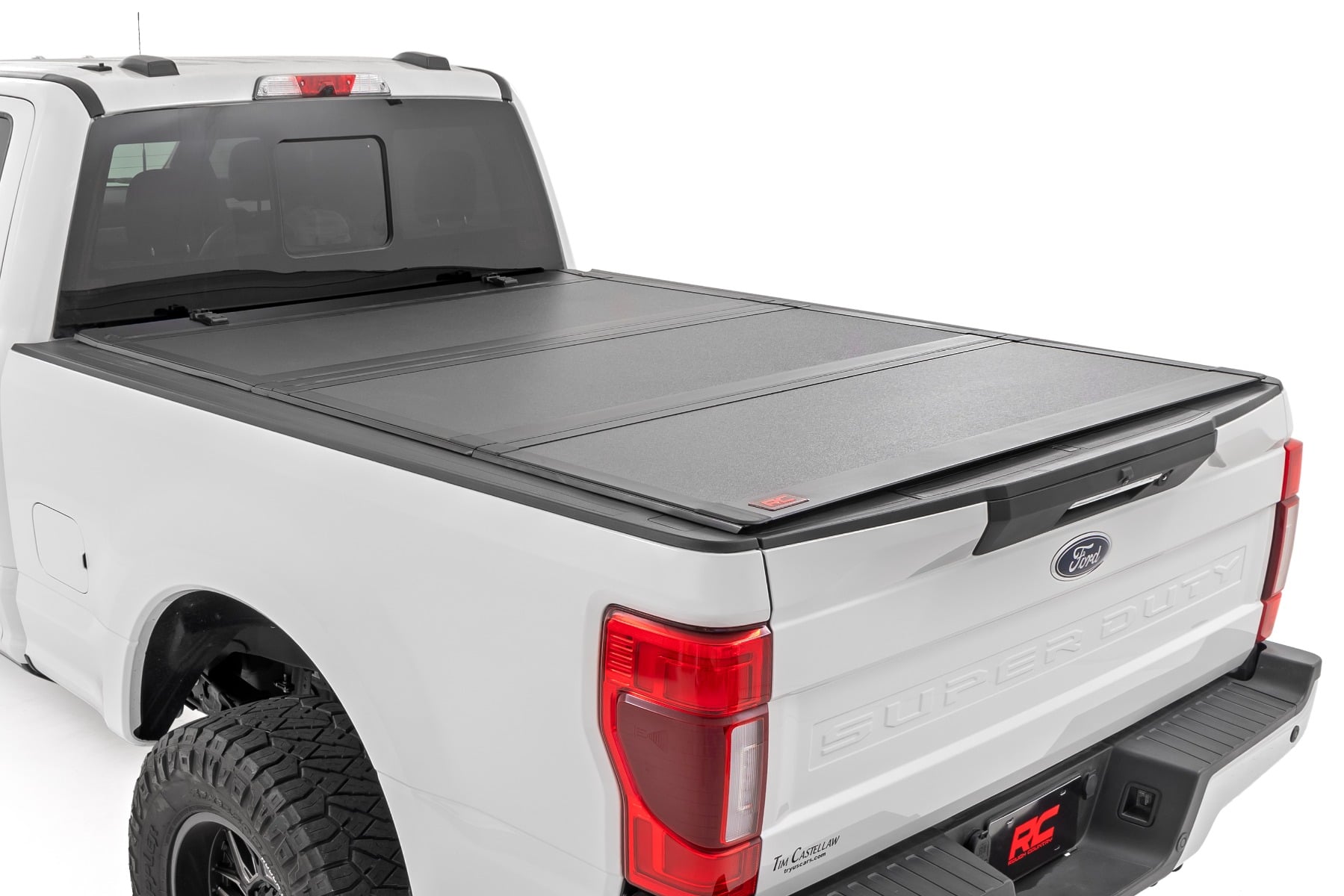 Hard Tri-Fold Flip Up Bed Cover | 6'10" Bed | Ford F-250/F-350 Super Duty (17-26) by Rough Country