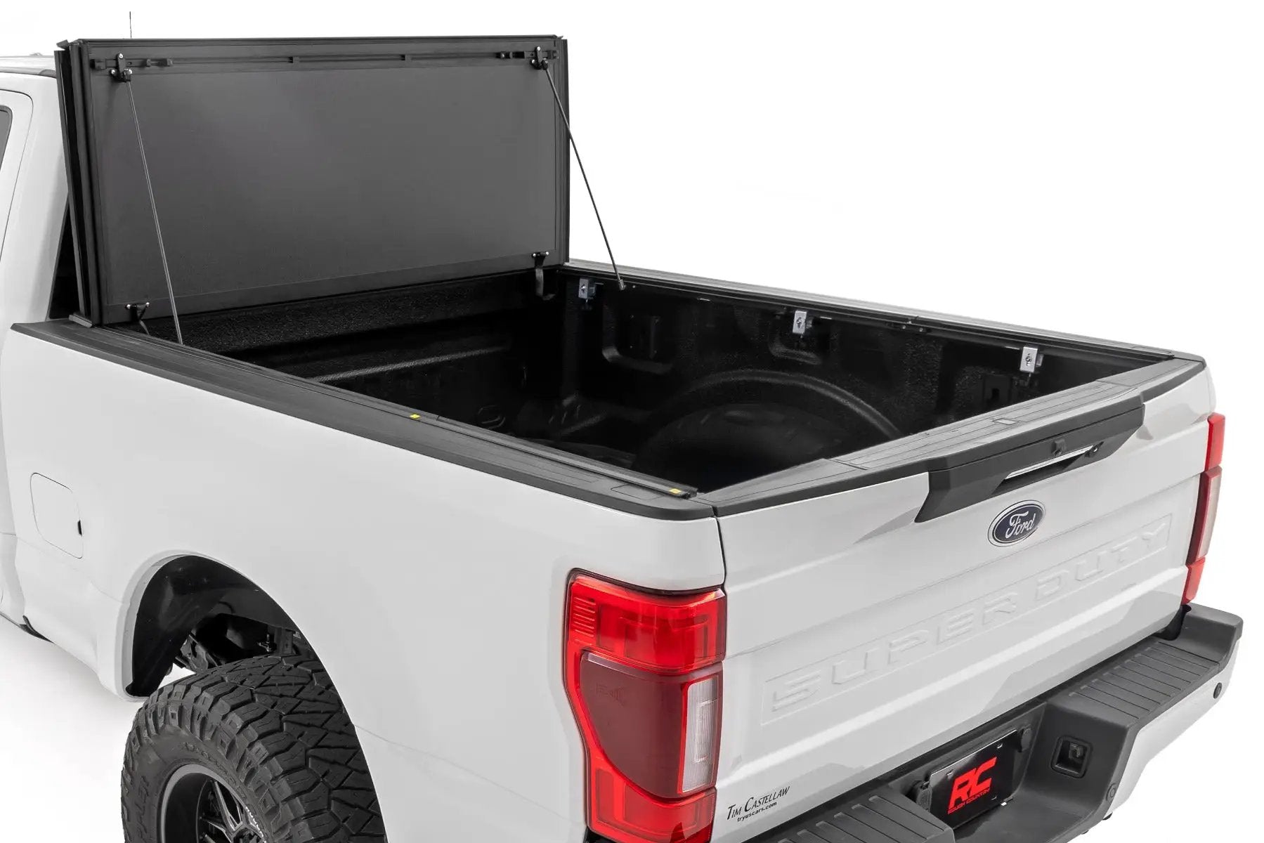 Hard Tri-Fold Flip Up Bed Cover | 6'10" Bed | Ford F-250/F-350 Super Duty (17-26) by Rough Country