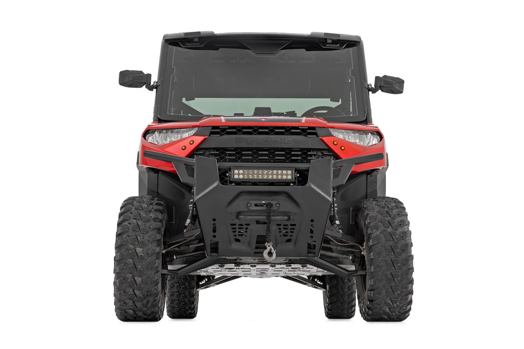 Black Forged Alum High Clearance 2" Fwd Offset Control Arms w/Ball Joints | Polaris Ranger 1000XP by Rough Country