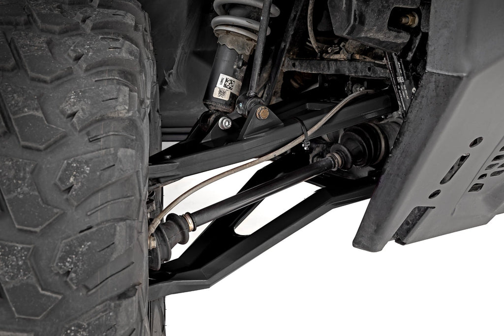 Black Forged Alum High Clearance 2" Fwd Offset Control Arms w/Ball Joints | Polaris Ranger 1000XP by Rough Country
