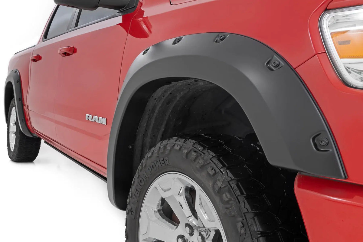 Pocket Fender Flares | PX8 Black Crystal | Ram 1500 2WD/4WD (2019-2024) by Rough Country