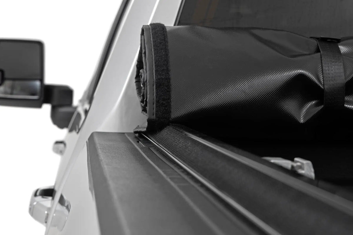 Soft Roll Up Bed Cover | 6'9" Bed | Chevy/GMC 2500HD/3500HD (20-26) by Rough Country