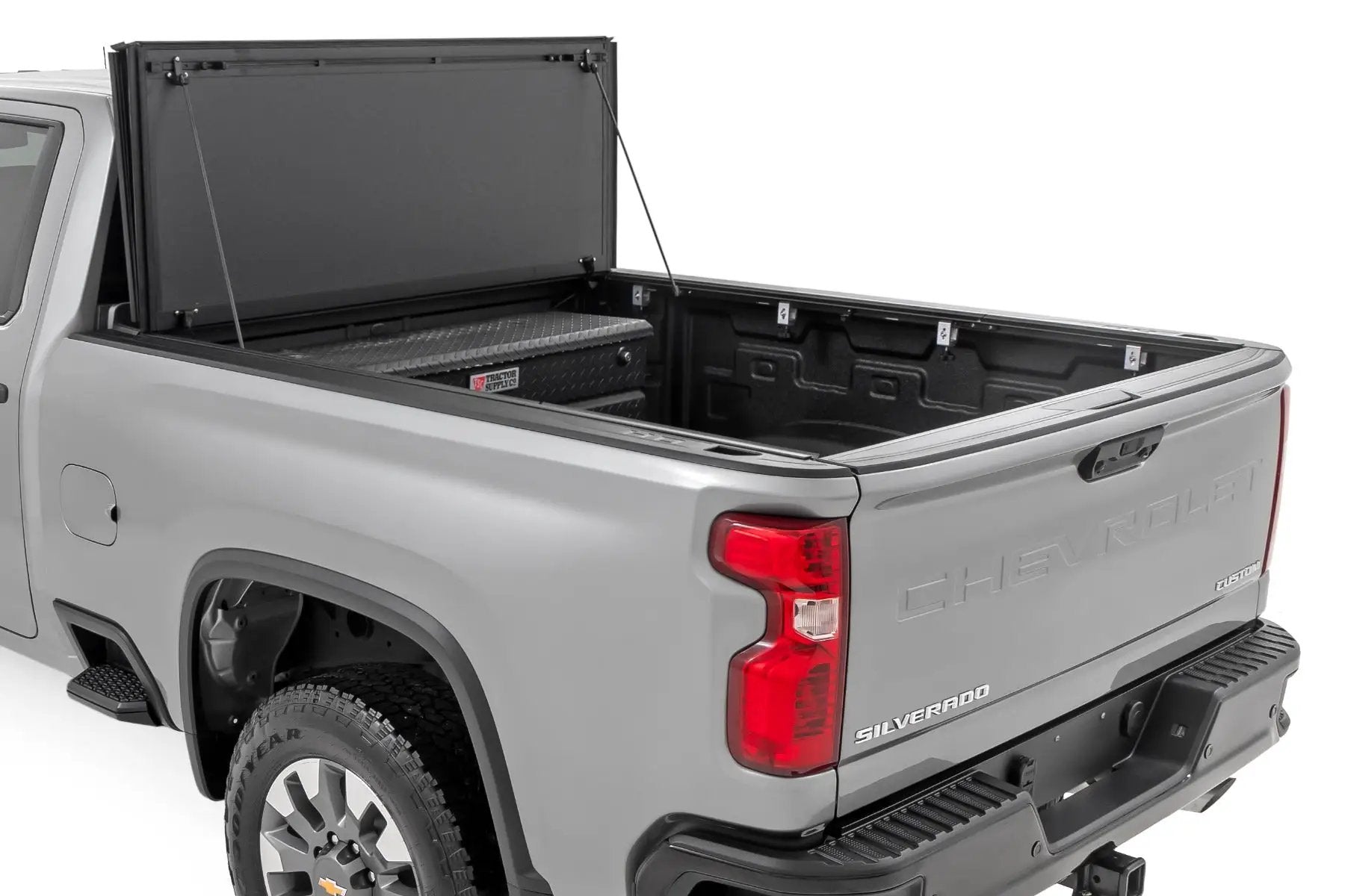 Hard Tri-Fold Flip Up Bed Cover | 6'9" Bed | Chevy/GMC Silverado/Sierra 2500HD/3500HD (20-26) by Rough Country