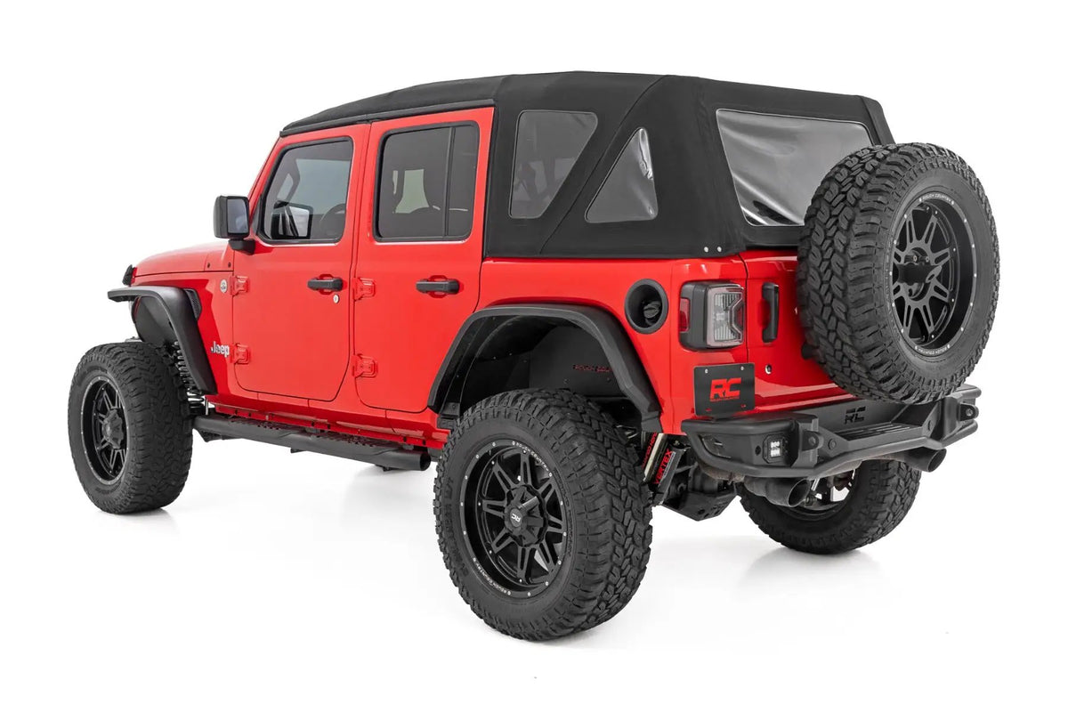 Oval Nerf Steps | 4 Door | Black | Jeep Wrangler Unlimited 4WD (2018-2026) by Rough Country