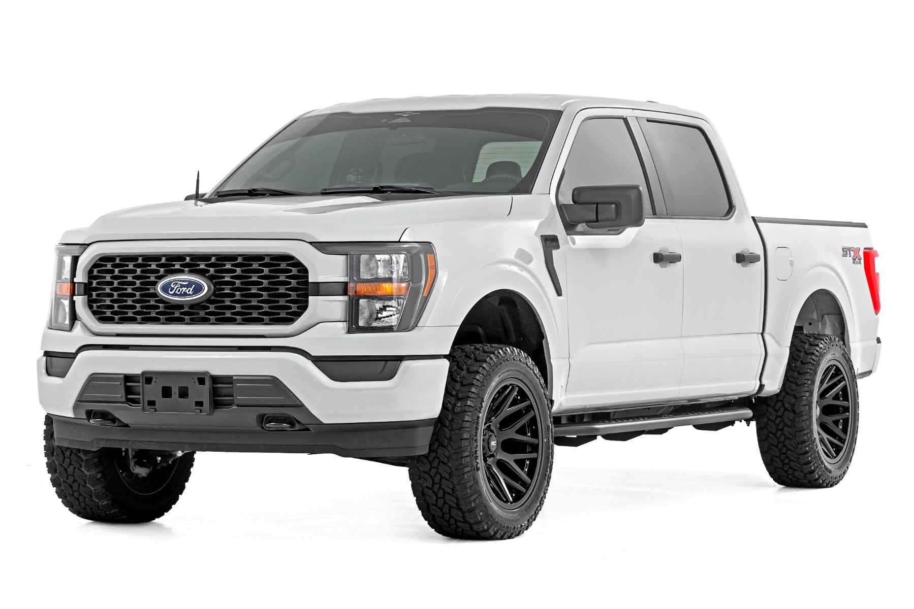 OV2 Running Boards | Side Step Bars | Crew Cab | Ford F-150/Lightning/F-250/F-350 (15-26) by Rough Country