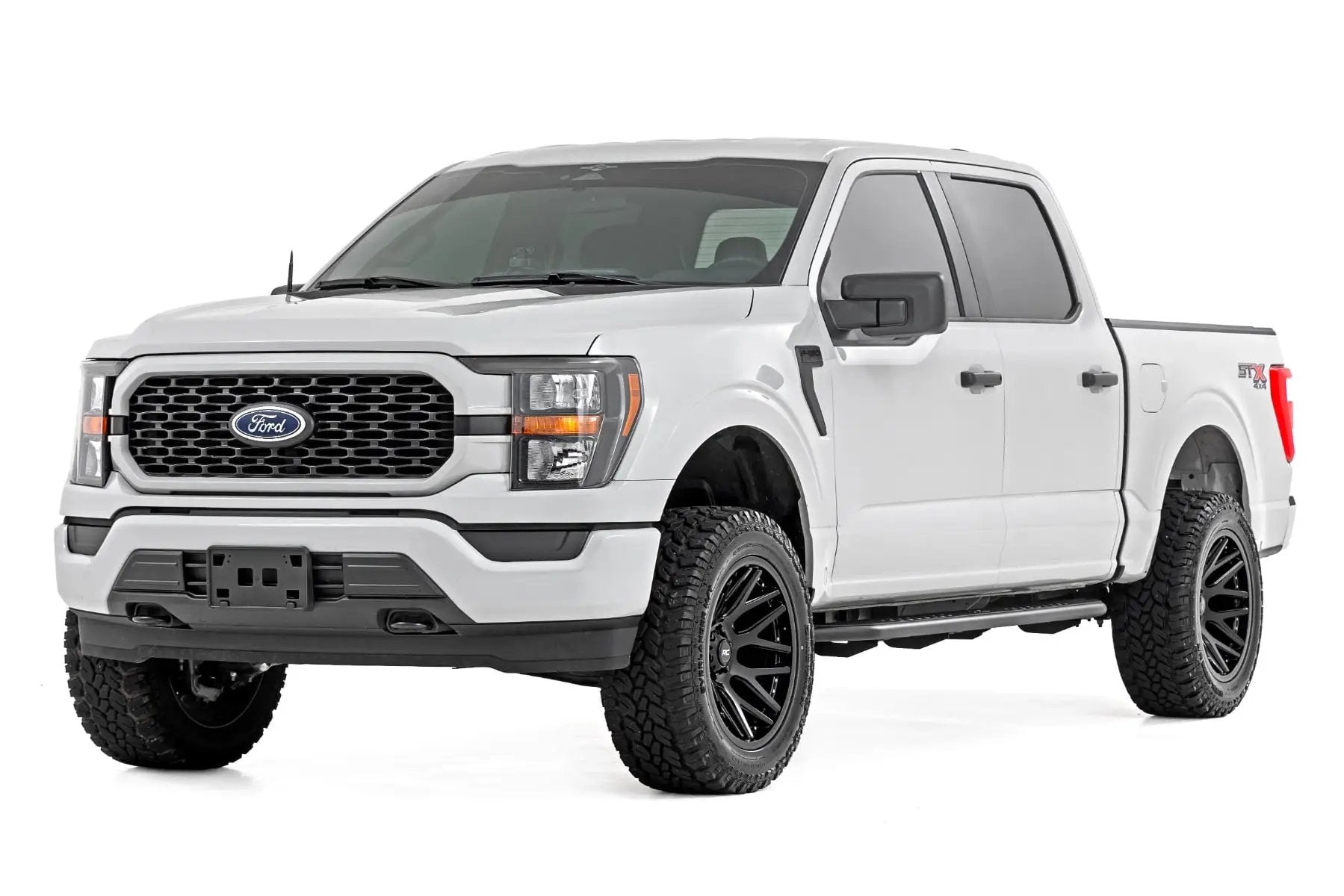 OV2 Running Boards | Side Step Bars | Crew Cab | Ford F-150/Lightning/F-250/F-350 (15-26) by Rough Country