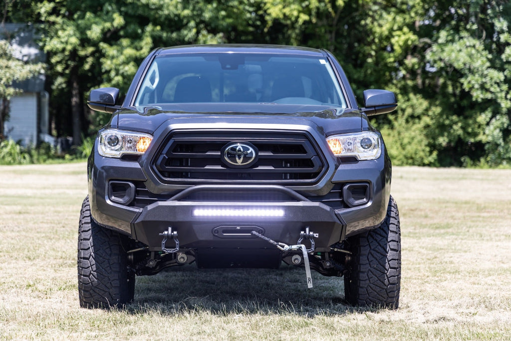 Front Bumper | Hybrid | 9500-Lb Pro Series Winch | Synthetic Rope | Toyota Tacoma (16-23) by Rough Country