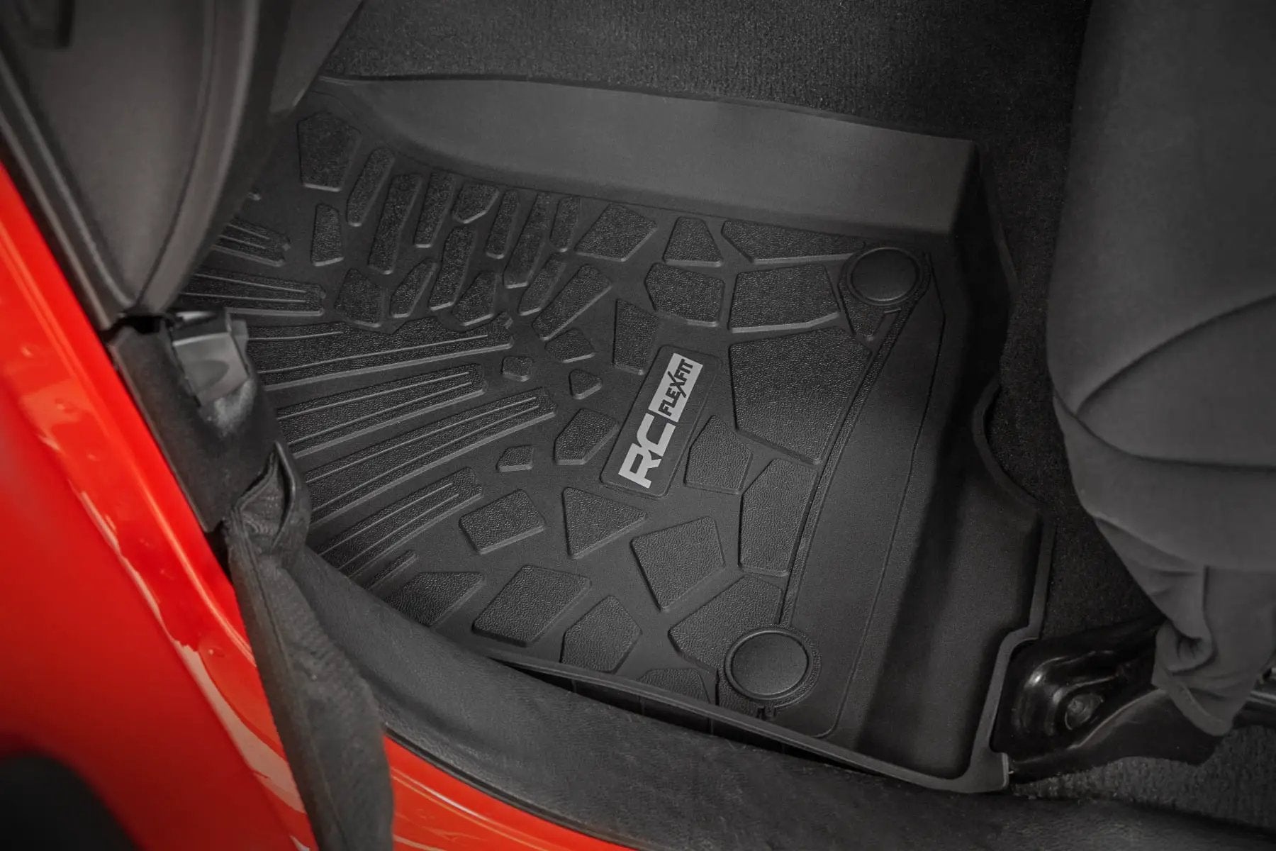 Flex-Fit Floor Mats | FR & RR | RR Lockable | Jeep Gladiator JT 4WD (20-26) by Rough Country