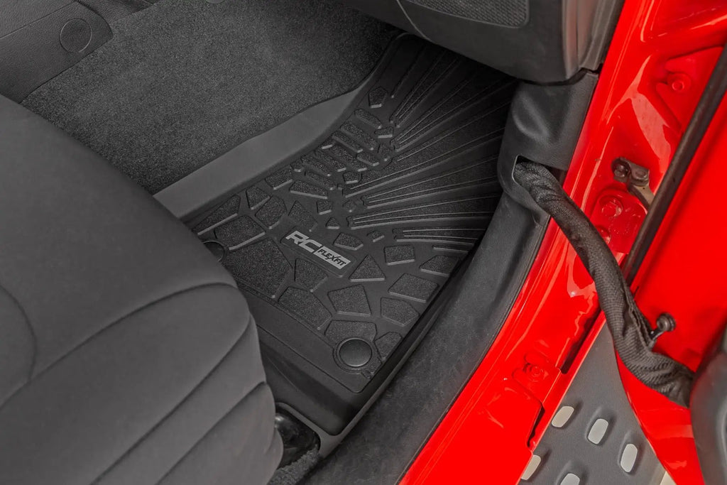 Flex-Fit Floor Mats | FR & RR | RR Lockable | Jeep Gladiator JT 4WD (20-26) by Rough Country