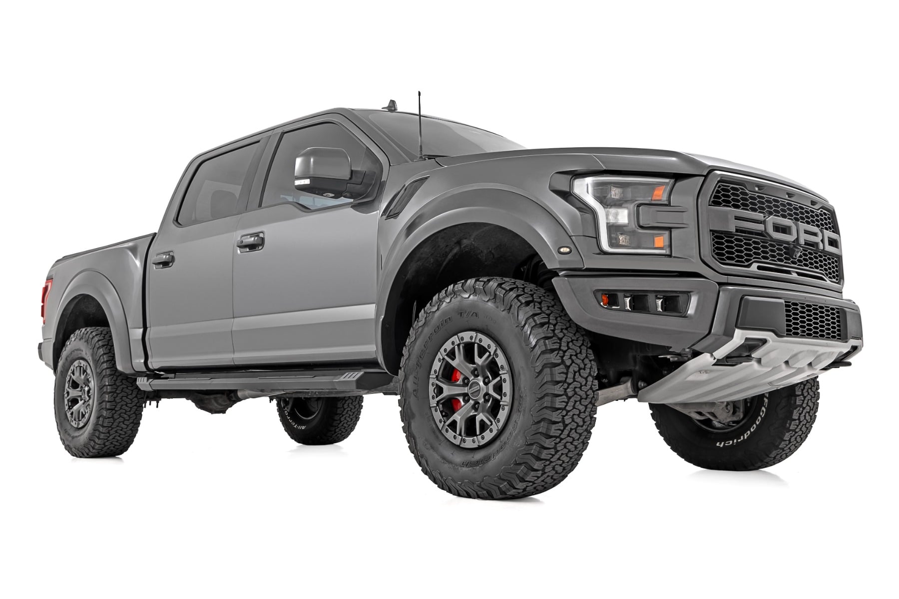 HD2 Aluminum Running Boards | Crew Cab | Ford F-150/Lightning/F-250/F-350/Raptor (15-26) by Rough Country