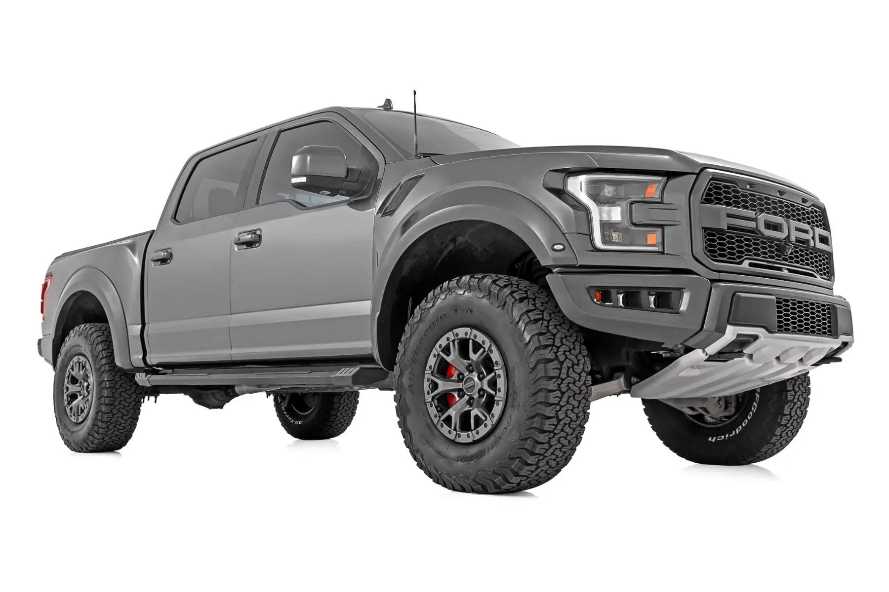 HD2 Aluminum Running Boards | Crew Cab | Ford F-150/Lightning/F-250/F-350/Raptor (15-26) by Rough Country