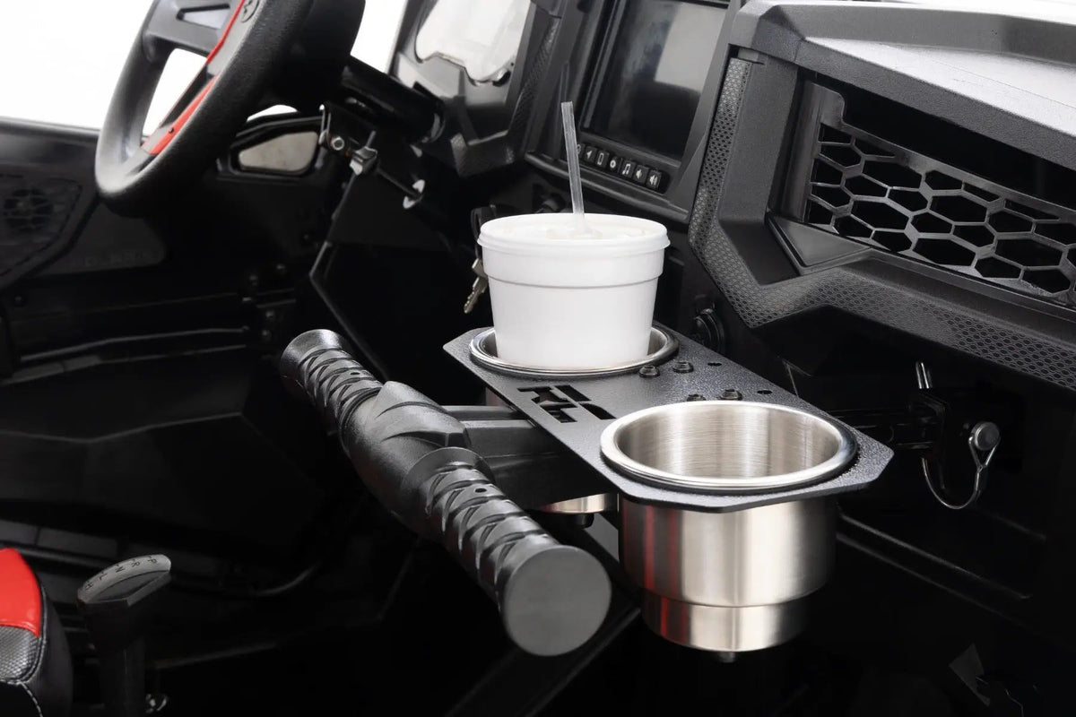 Passenger Grip Handle Dual Cup Holder | Polaris RZR 4 900/RZR S 1000 