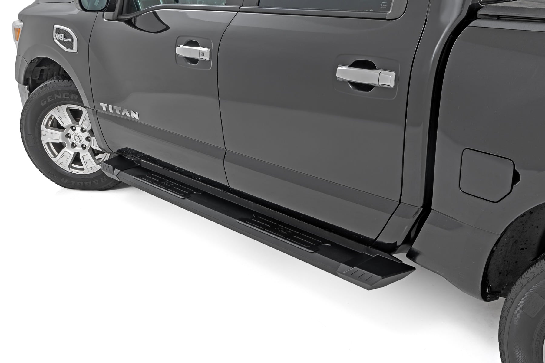 HD2 Aluminum Running Boards | Crew Cab | Nissan Titan 2WD/4WD (2004-2024) by Rough Country