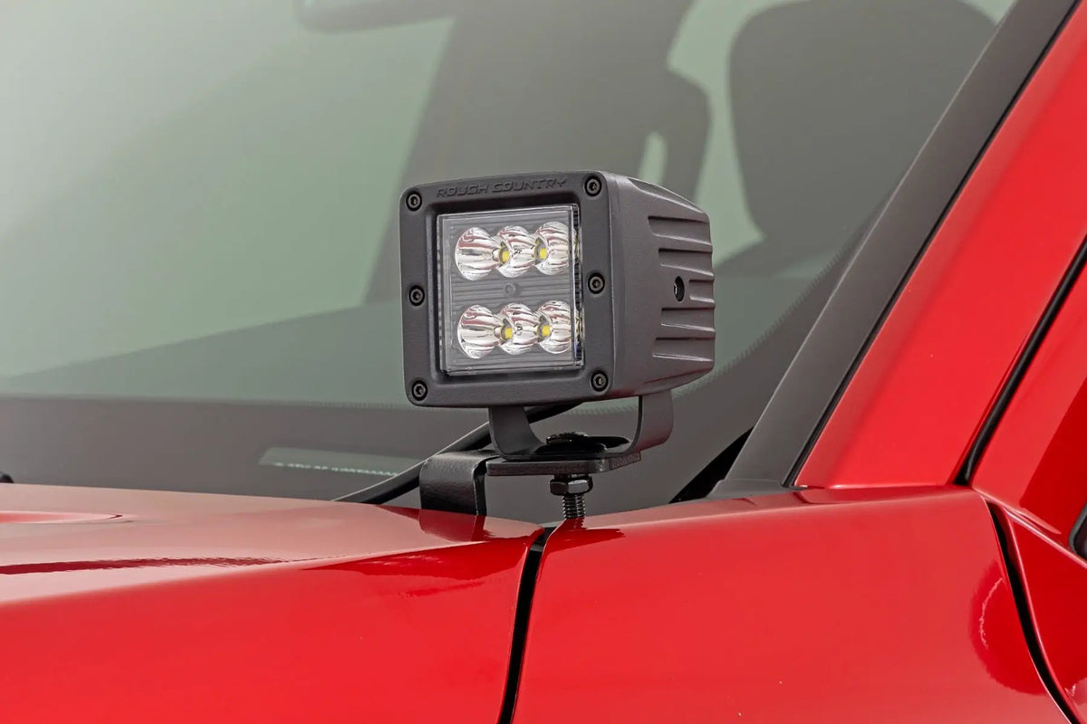 LED Light Kit | Ditch Mount | 2" Black Pair | Spot | Toyota Tacoma (24-26) by Rough Country